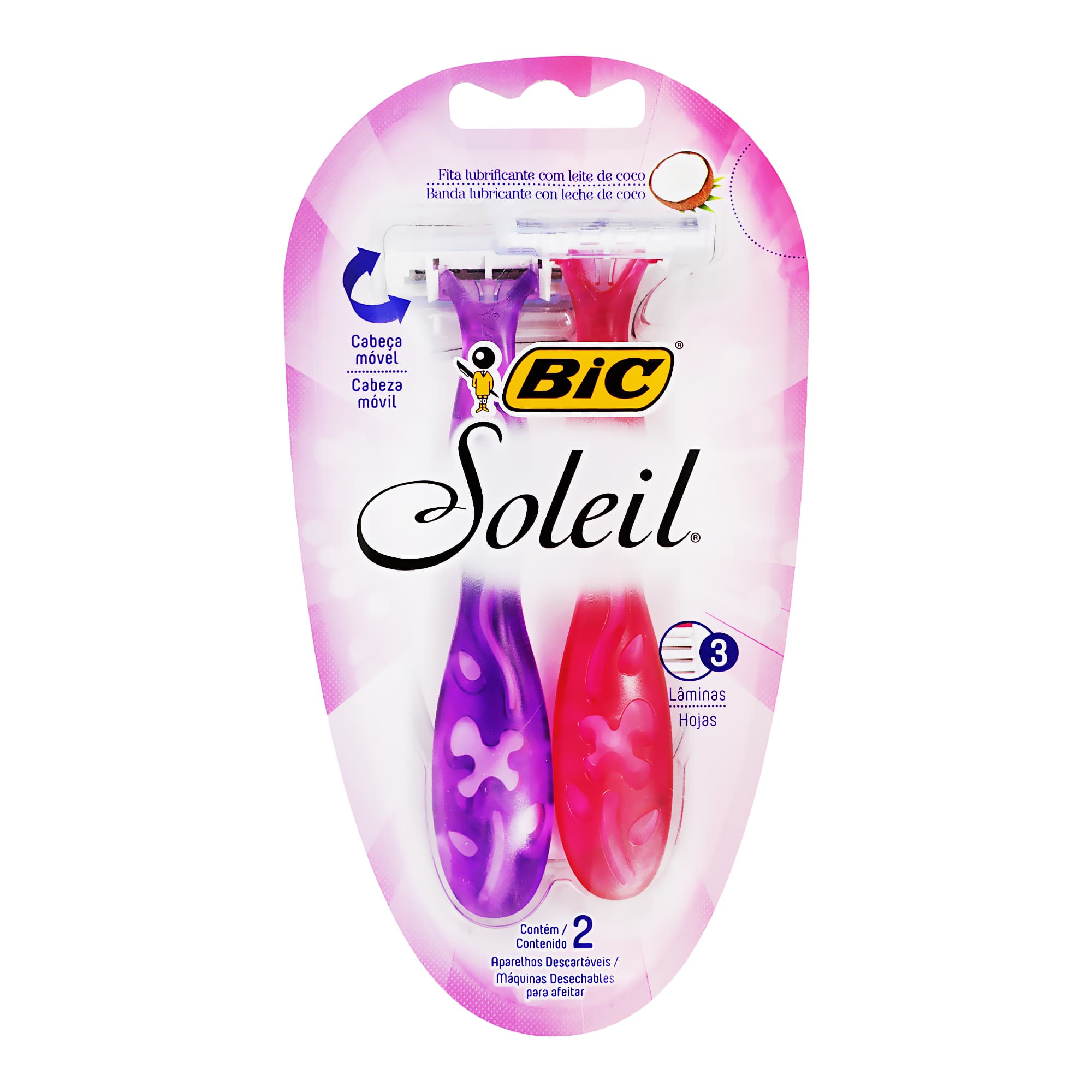 Maquina Desechable  Soleil Banda Leche Coco  Bic  2.0 - Pza