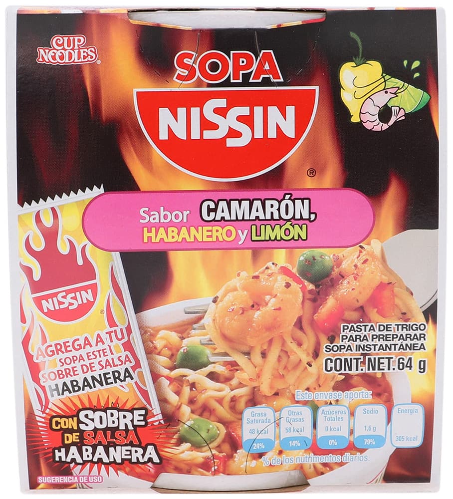 Sopa  Camaron Habanero  Nissin  64.0 - Gr