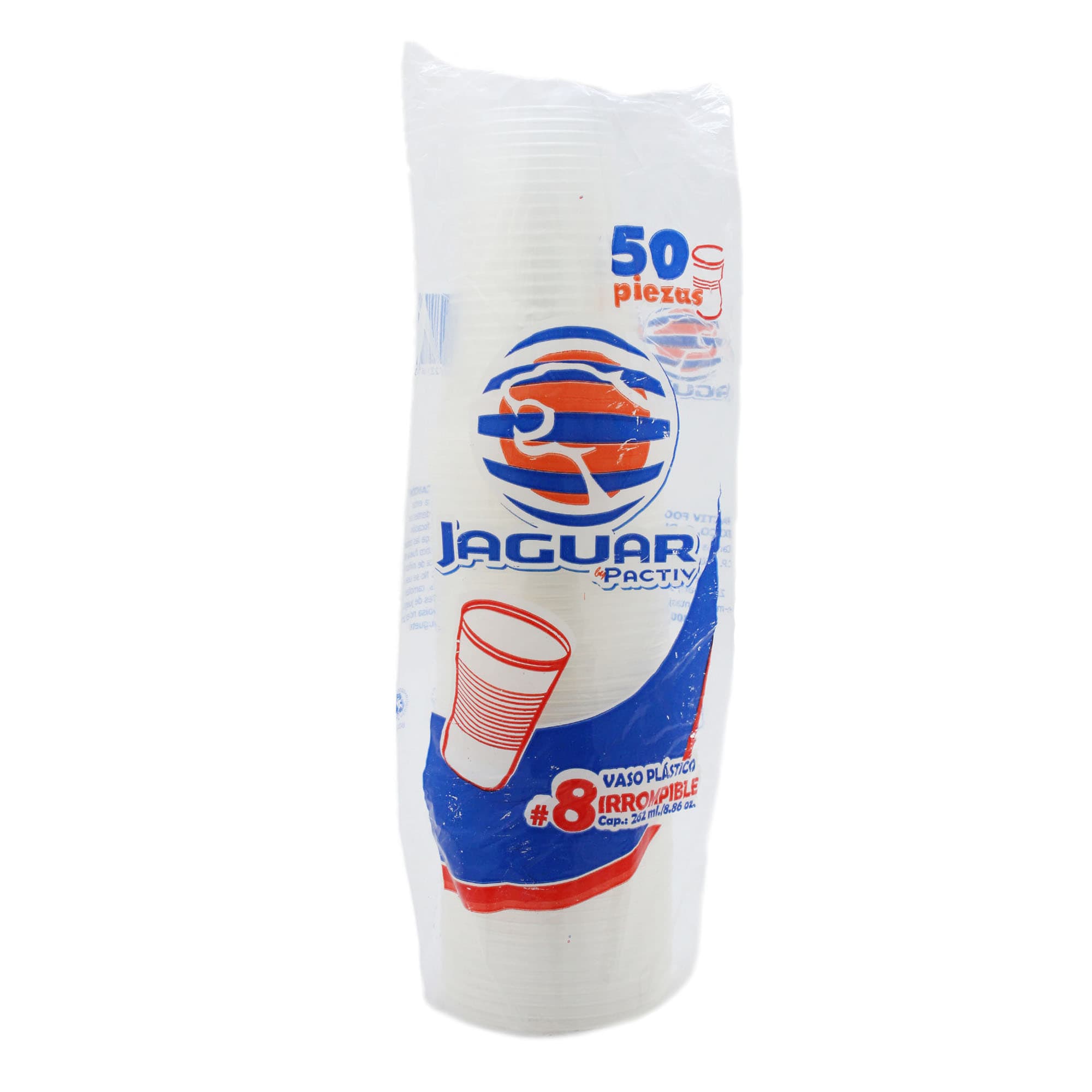 Vaso De Plastico 8 Oz Jaguar 50.0 - Pza