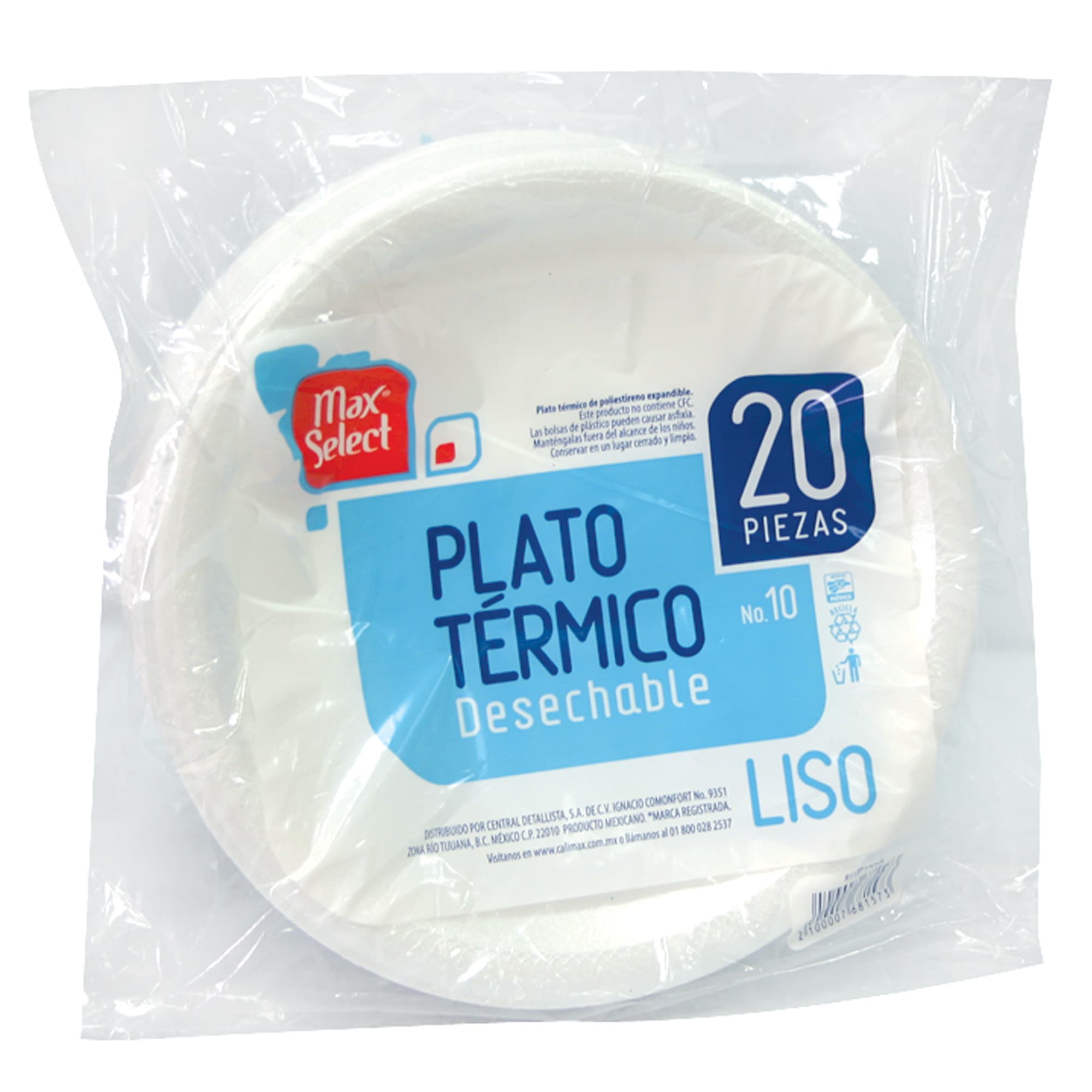Plato Foam  Grande Liso 10''  Max Select  20.0 - Pza