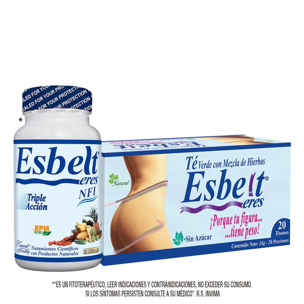 Esbelt, Frasco x 50capsulas grat te x20 tisanas