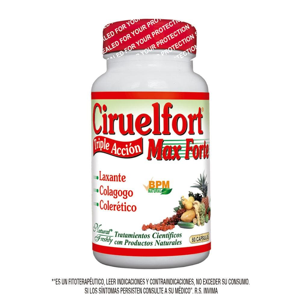 CiruelFort max Forte triple acción, Frasco x 60 capsulas