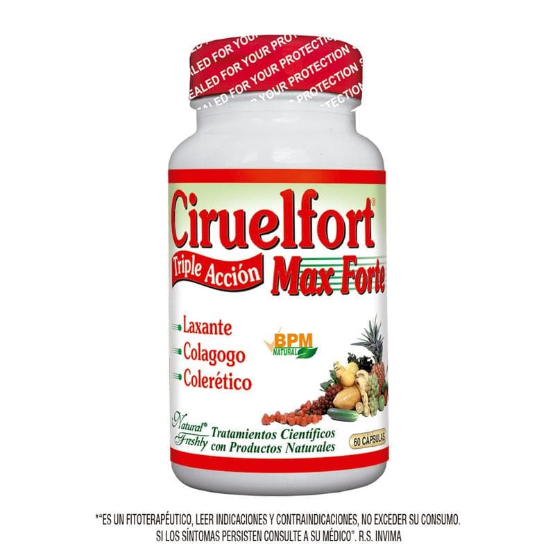CiruelFort max Forte triple acción, Frasco x 60 capsulas