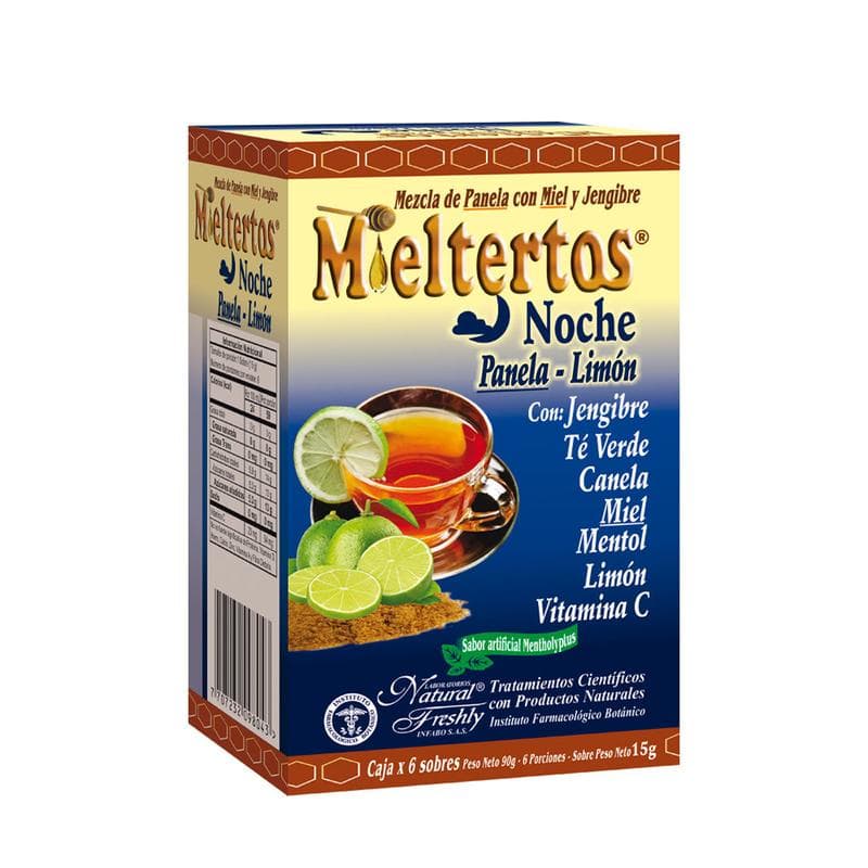 Mieltertos gripa noche panela limón caja x 6 sob