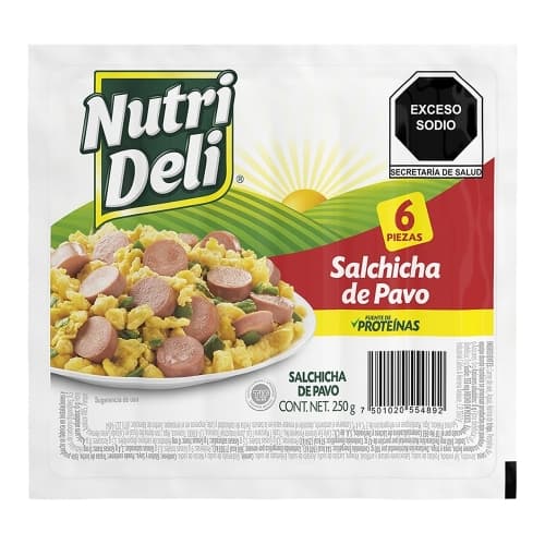 SALCHICHA PAVO NUTRI DELI  250GR PT