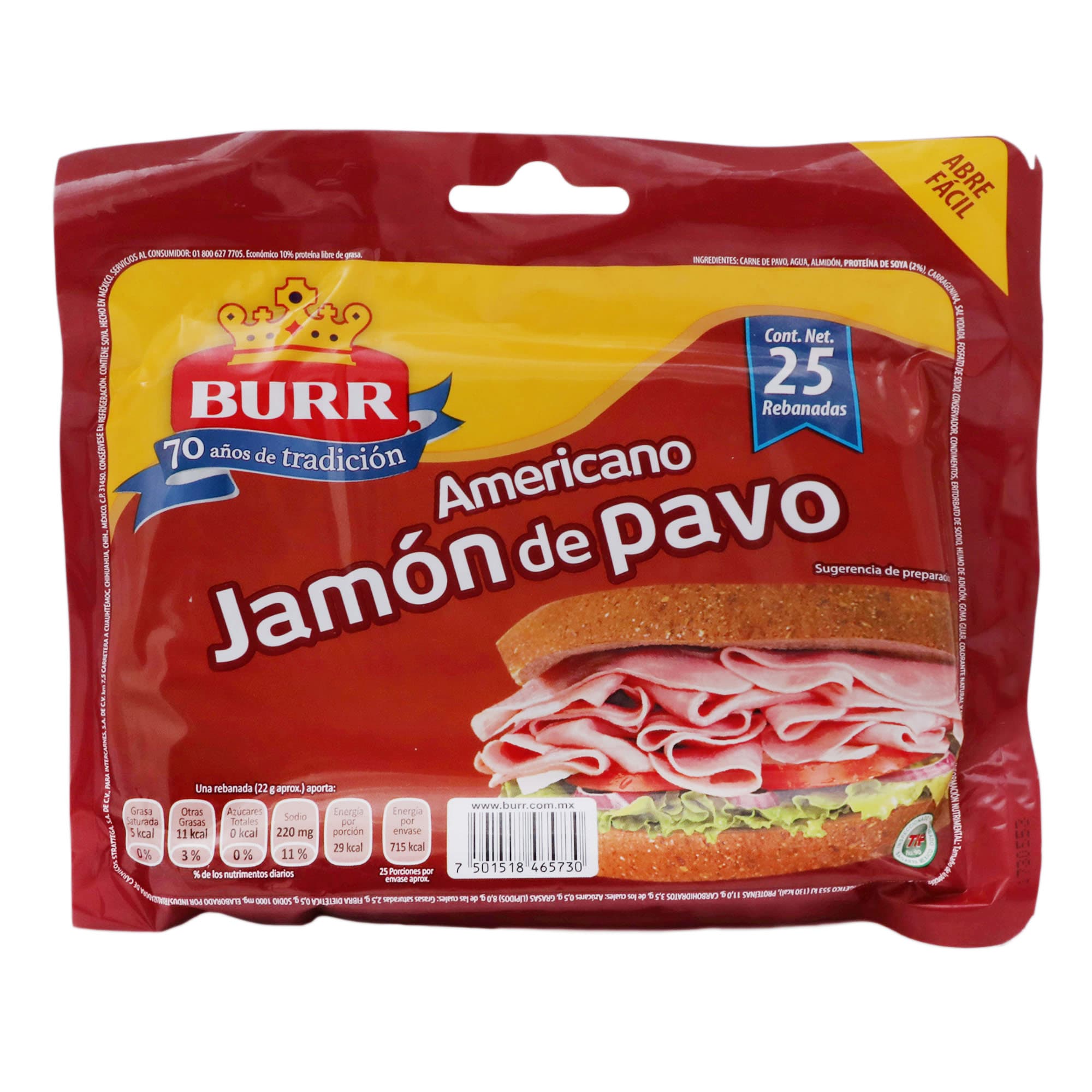 Burr Jamón Pavo Americano 460 grs