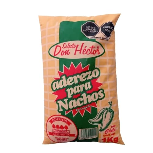 QUESO AMARILLO CON JALAPENO P/ NACHOS DON HECTOR 1 Kg