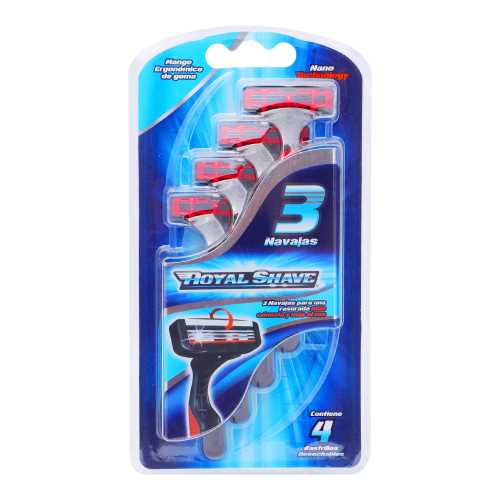 RASURADOR 3 NAVAJAS ROYAL SHAVE 4 PZ