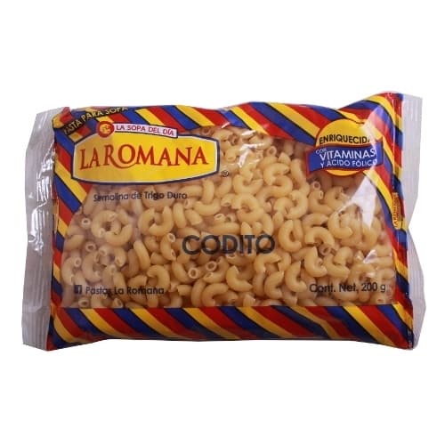 Pasta Para Sopa De Coditos La Romana  200 Gr