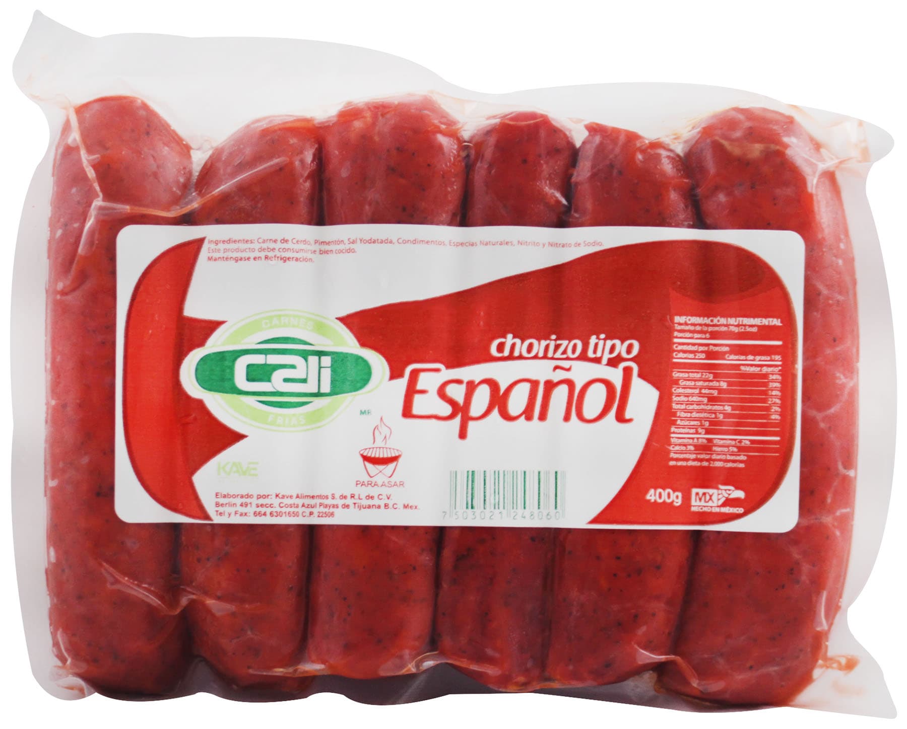 Chorizo Tipo Espanol Cali 400-Gr