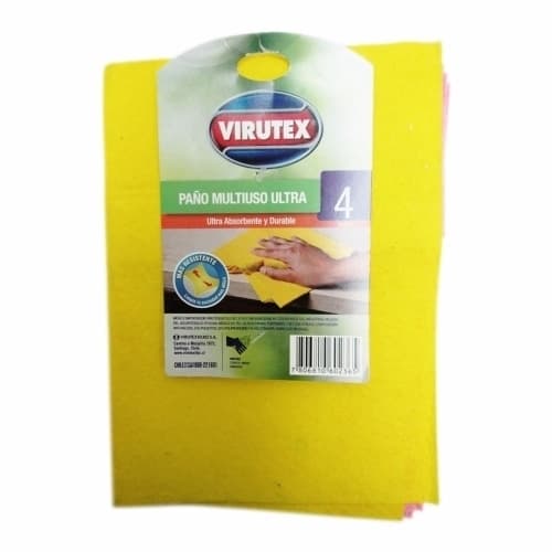 PAÑO MULTIUSOS CLASICA 4PZ VIRUTEX 1 PZ