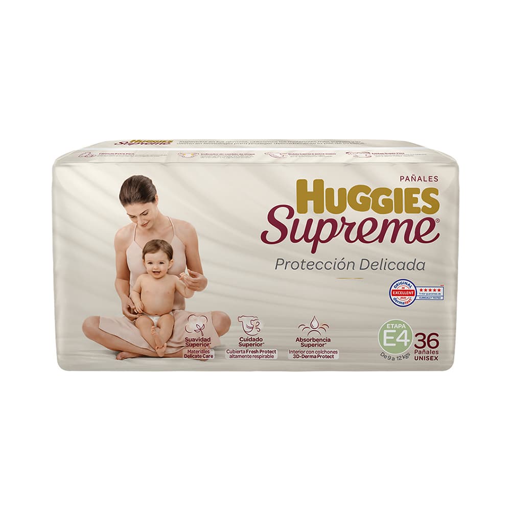 HUGGIES SUPREME PAÑAL ET4 UNISEX 36 UN