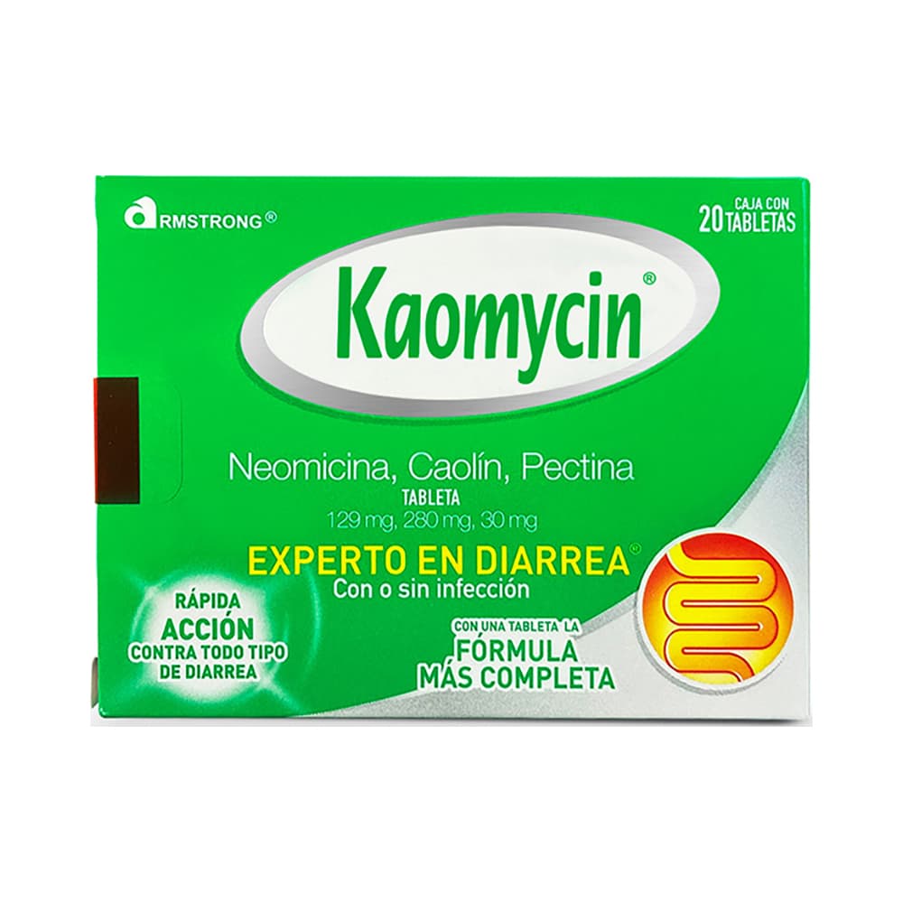 Armstrong Kaomycin Neomicina Caolin Pectina 20 Tabletas