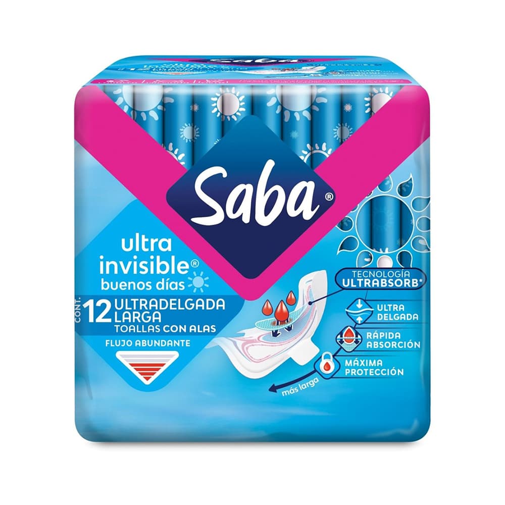 SABA ULTRAINVISIBLE DELGADA C/ALAS 12 UN