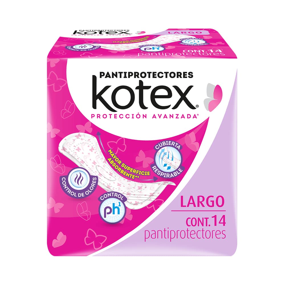 KOTEX PANTYS ROSAS LARGOS 14S