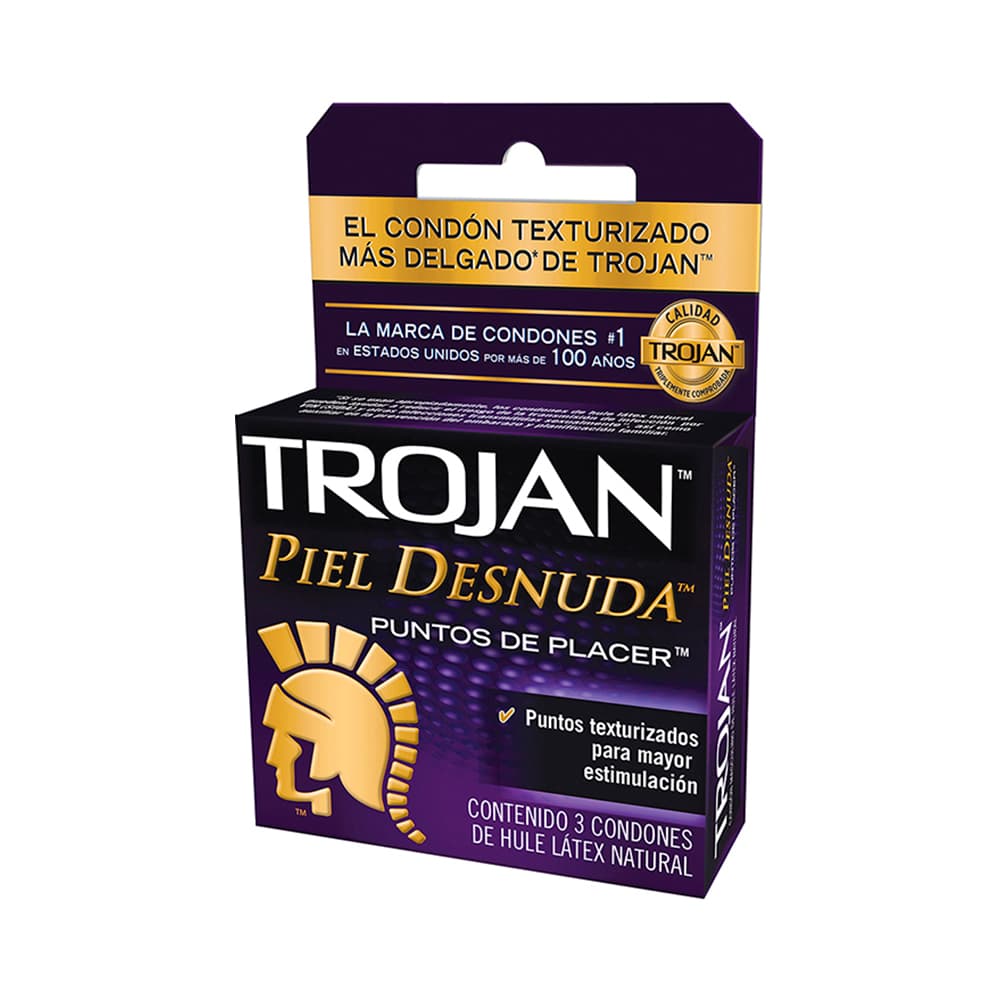 Trojan Condones de Látex Piel Desnuda 3 Condones