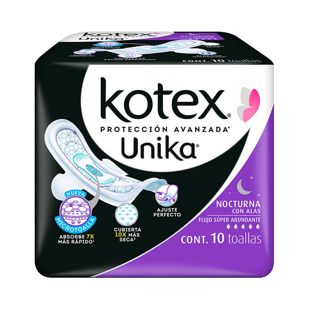 TOALLAS NOCTURNAS U BY KOTEX 10´S