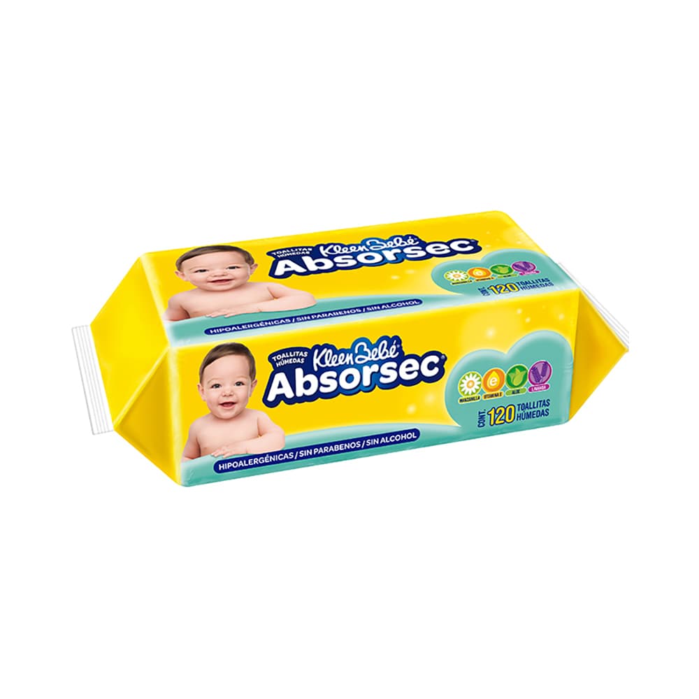 Toallitas Húmedas Bebé Absorsec 120 Toallitas