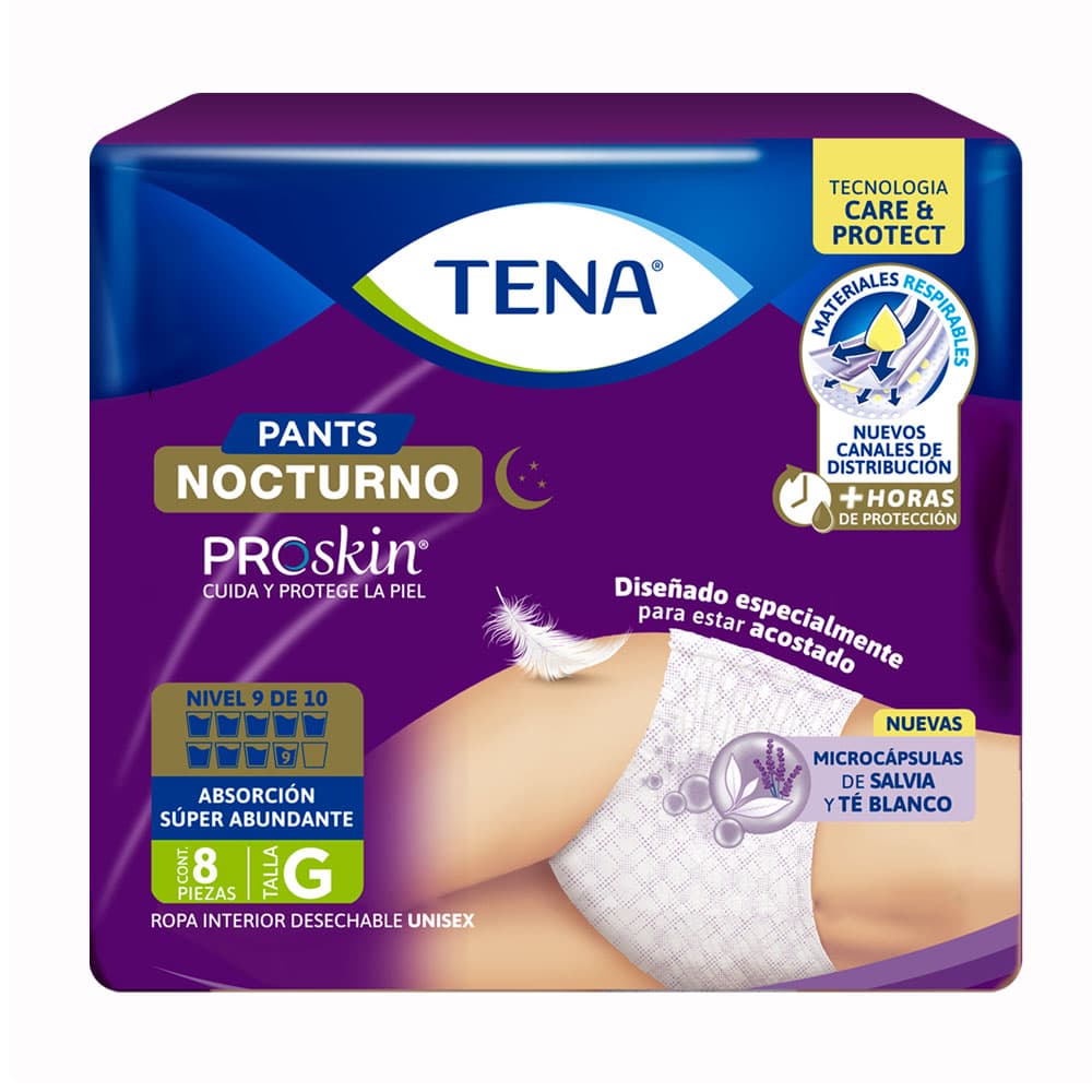 TENA PANTS NOCTURNO GDE. 8 UN
