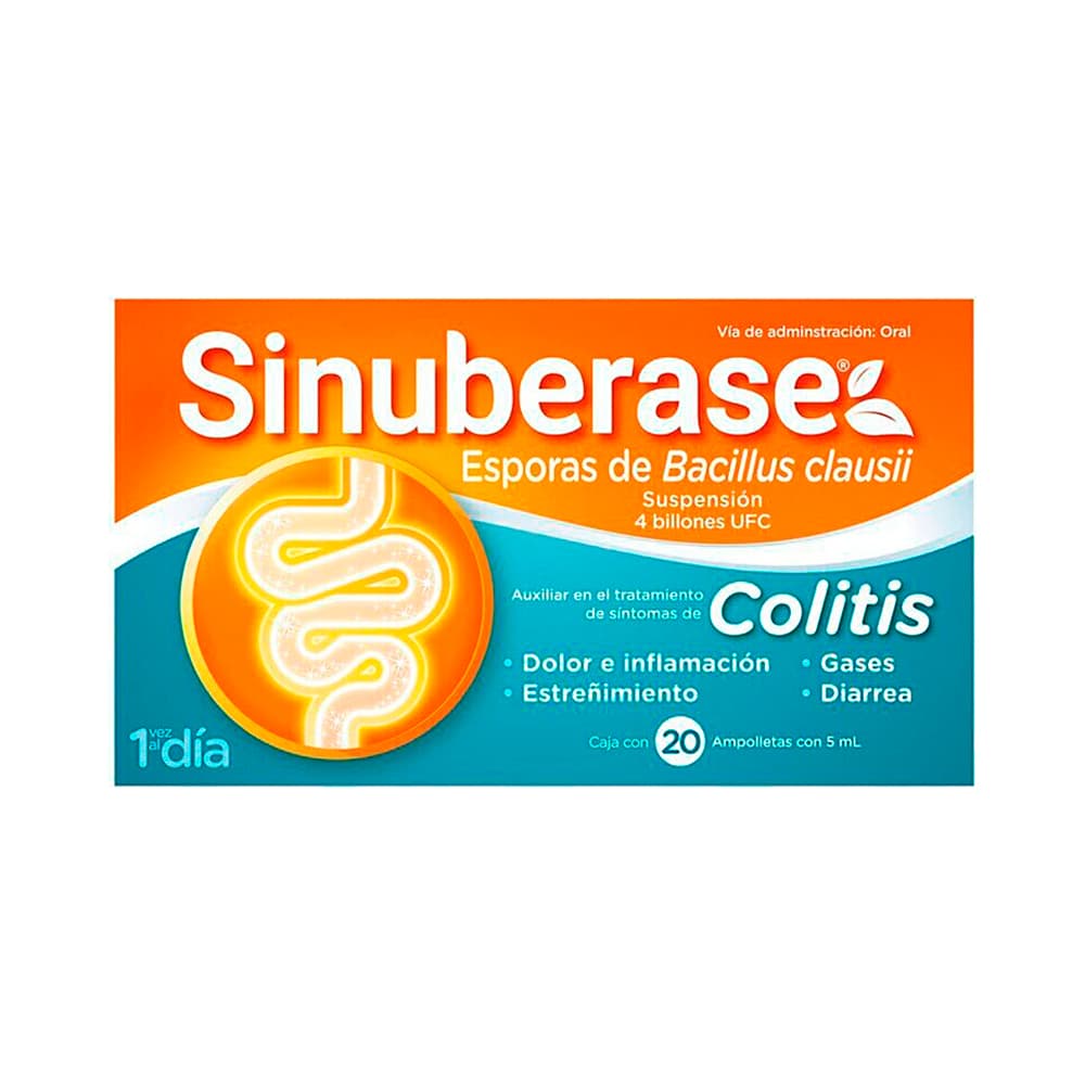 Sanofi Sinuberase Probióticos Colitis 20 Ampolletas