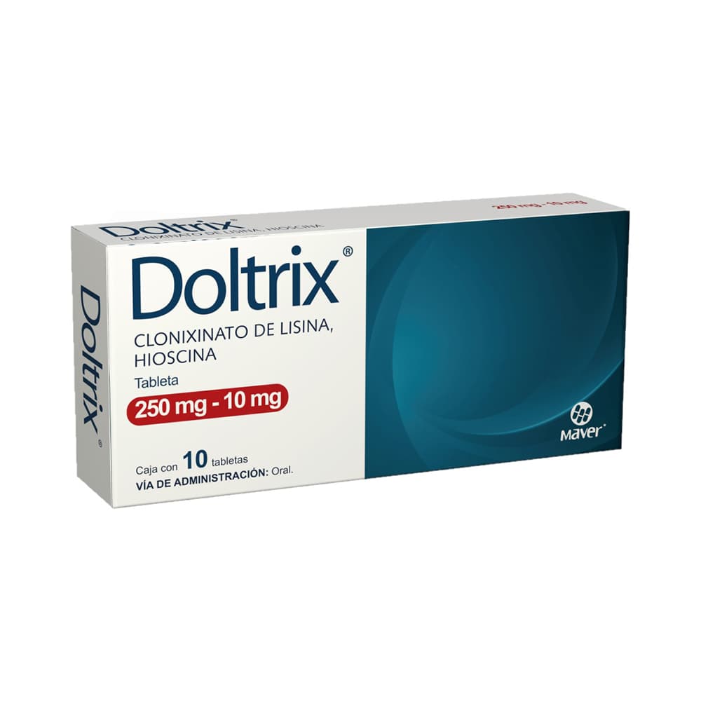 Doltrix Hioscina Lisina 250 mg 10 mg 10 Tabletas