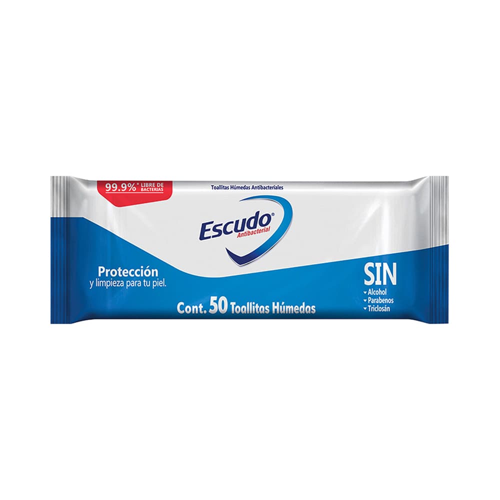 Escudo Toallita Antibacterial 50 Piezas