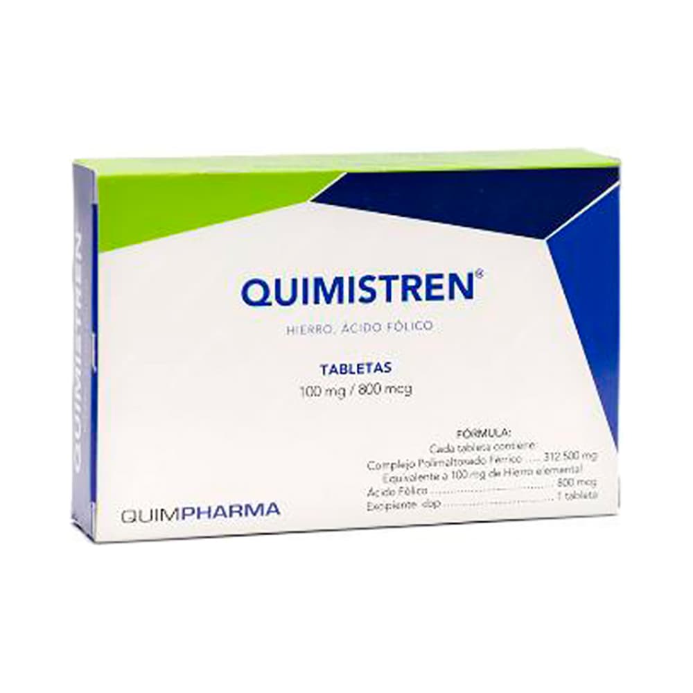 Gm Hierro/Ácido Fólico 100mg/800Mcg 30 Tabletas