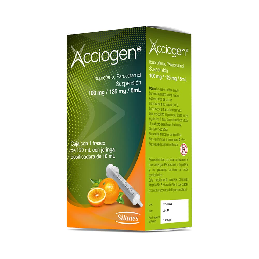 Acciogen Suspensión 100 mg 125 mg 5ml Ibuprofeno Paracetamol