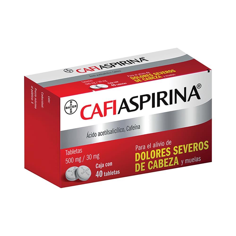 Cafiaspirina Tabletas 500mg/30mg Caja con 40 Tabletas