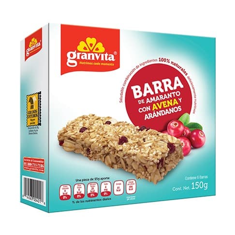 Barra De Amaranto  Con Avena Y Arandanos  Granvita  150.0 -