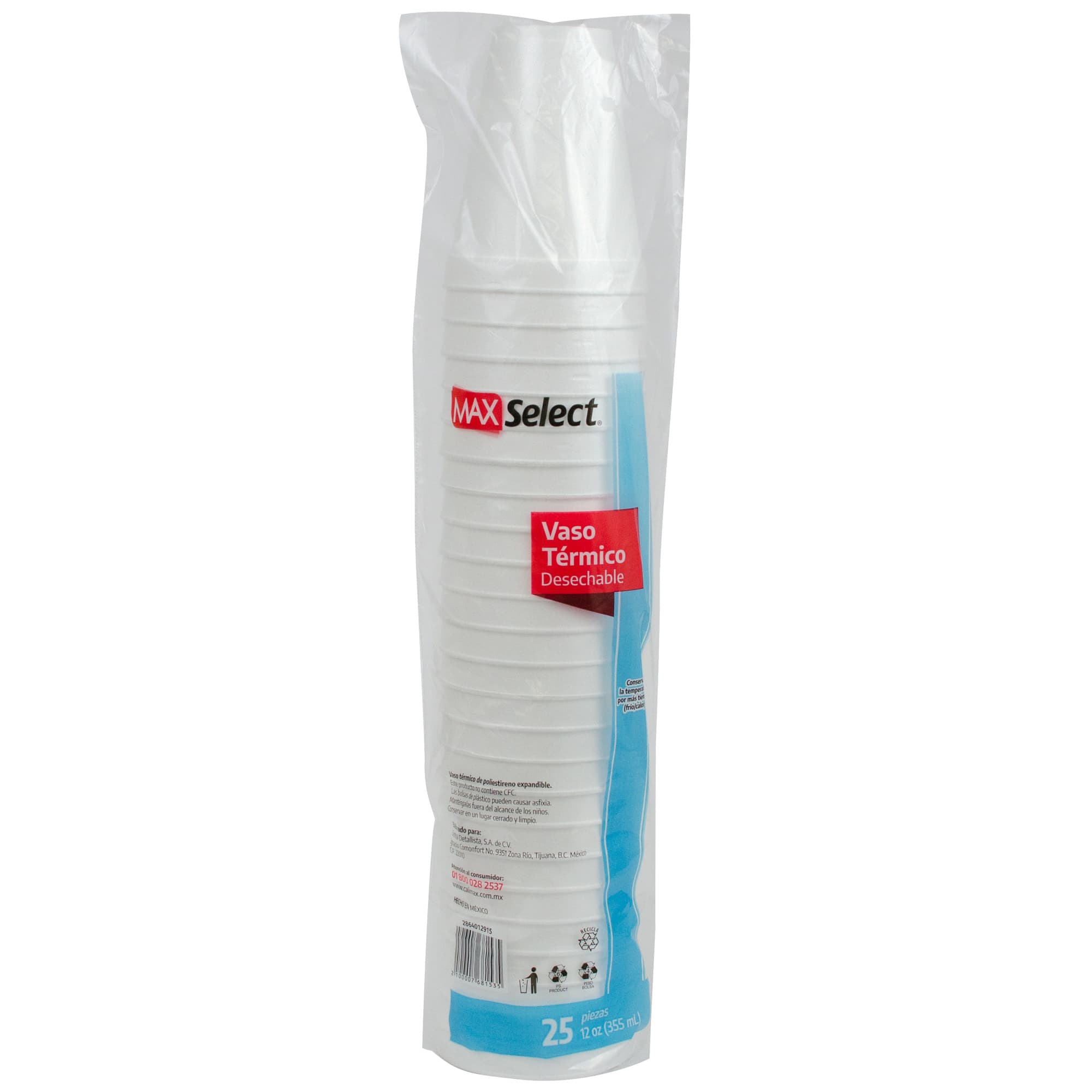 Vaso Foam  12 Oz  Max Select  25.0 - Pza