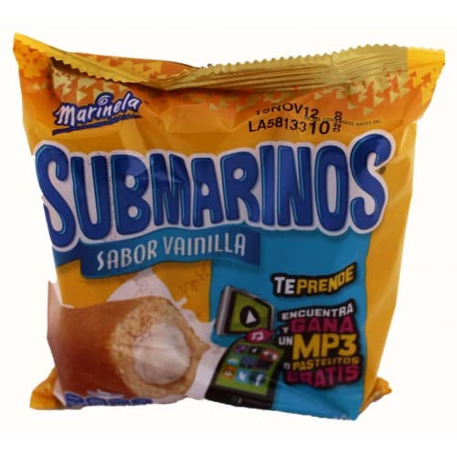 SUBMARINOS SABOR VAINILLA MARINELA 105g
