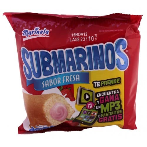 SUBMARINOS SABOR FRESA MARINELA 105g
