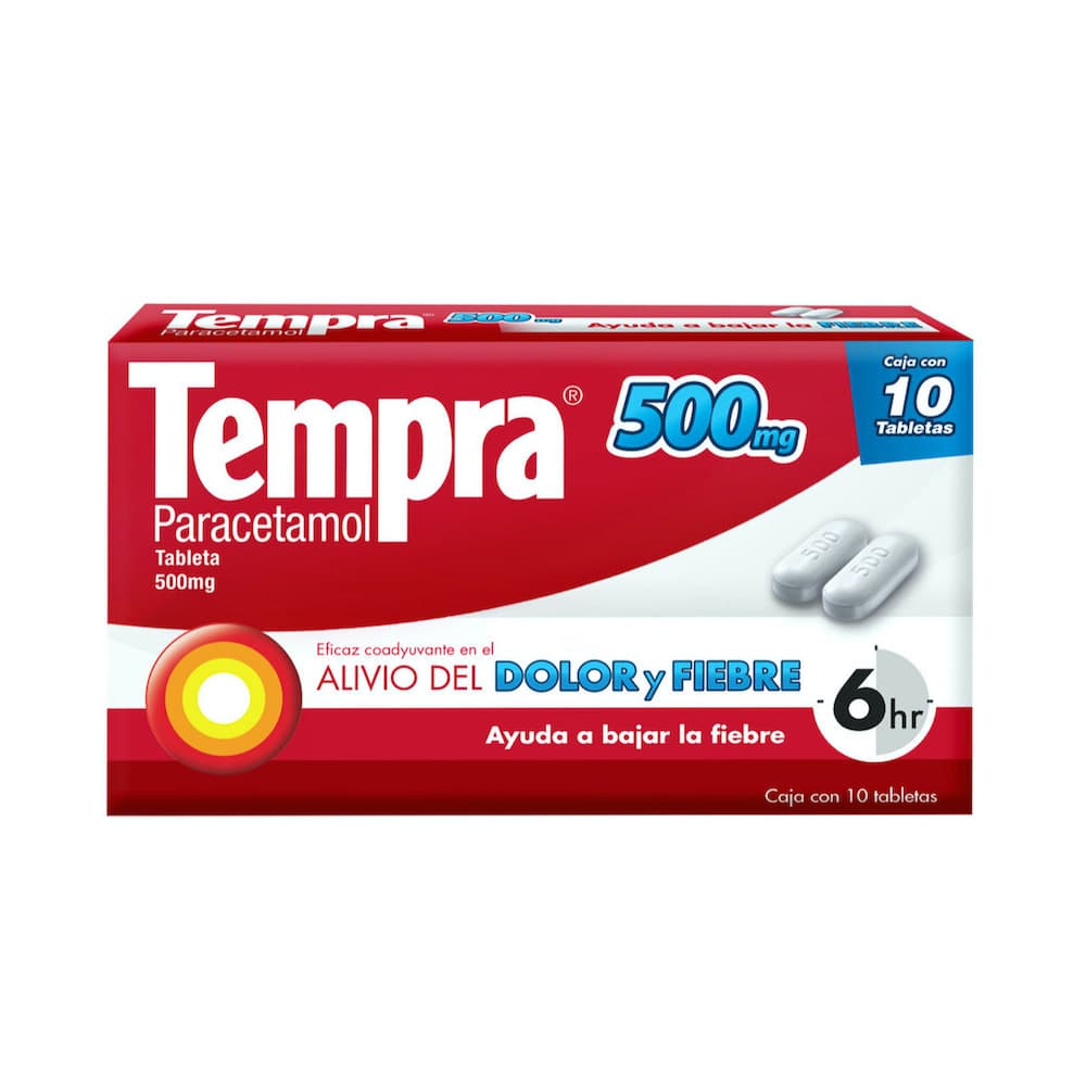 Reckitt Benckiser Tempra Paracetamol 500 mg 10 Tabletas