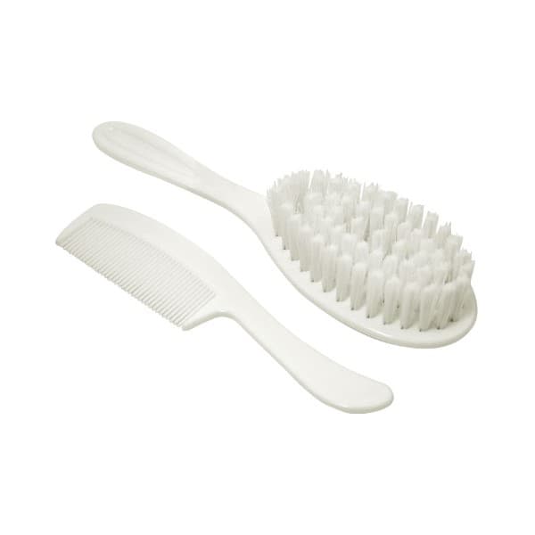 Set de Cepillo + Peine Para Bebé Color Blanco