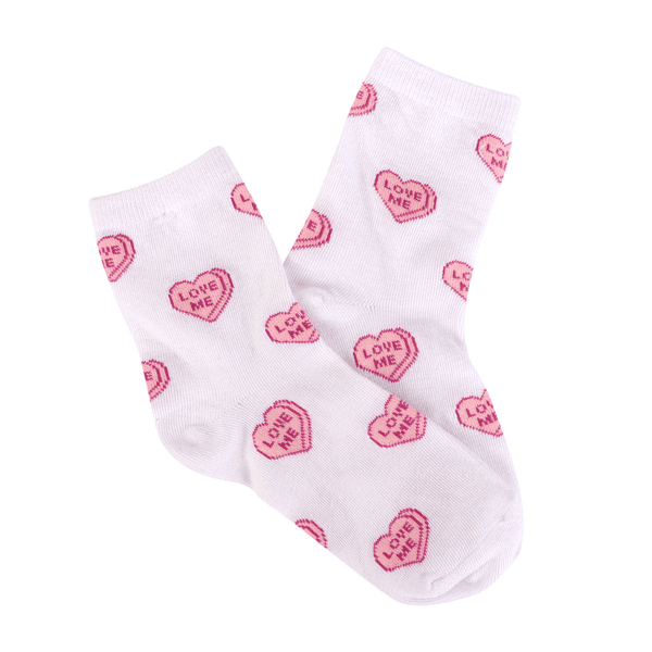 Calcetines Blancos Con Corazones Rojos