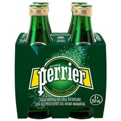 Perrier Agua Mineral Manantial 330 ml 4 pza