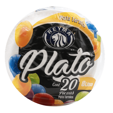 PLATO TERMICO LISO NO. 8 REYMA 20 PIEZA
