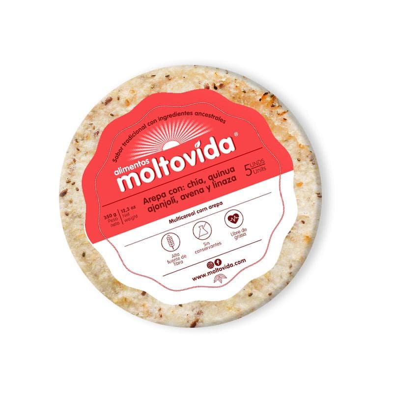 AREPAS DE MAIZ MULTICEREAL MOLTOVIDA 350G