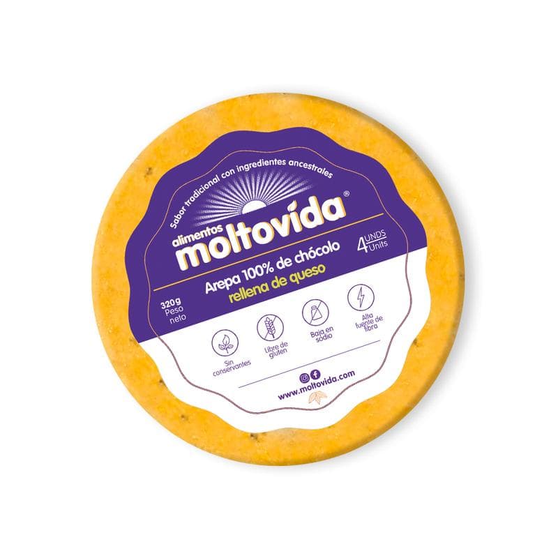 Arepa 100% Chocolo Rellena De Queso