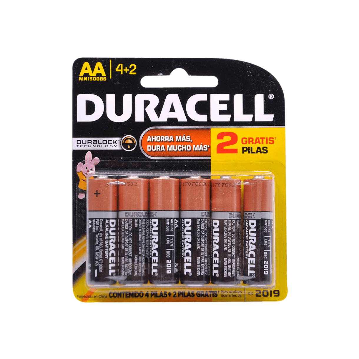 PILA ALCALINA 4+2 AA C/6 PZS DURACELL 1 PIEZA