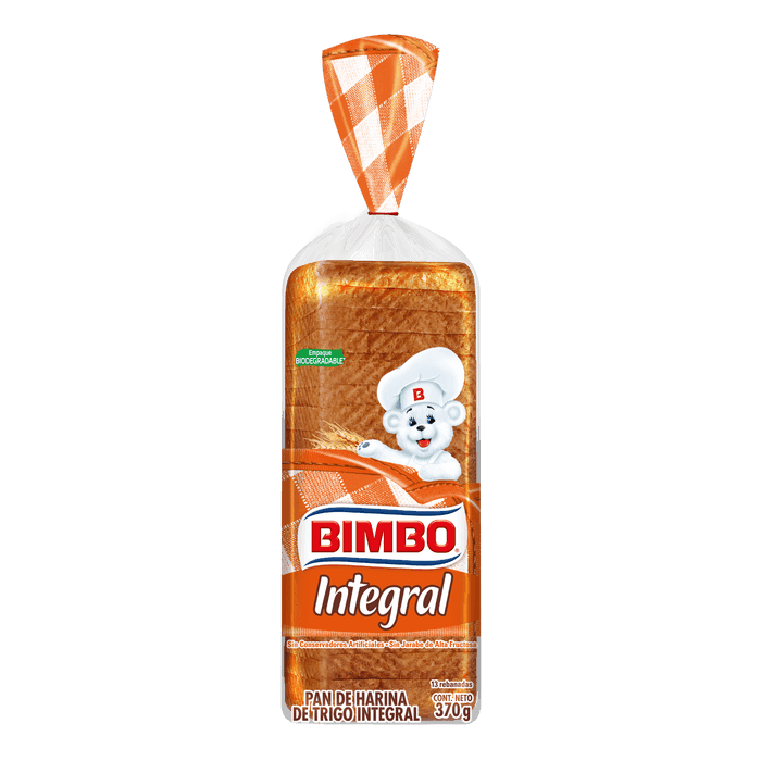 PAN INTEGRAL CHICO PAQUETE BIMBO 370 GRAMOS