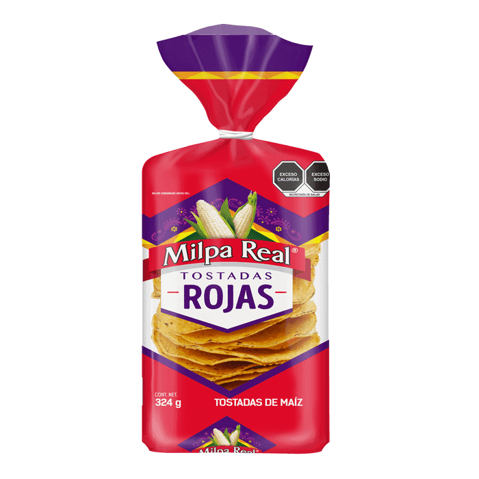 TOSTADA ONDULADA ROJA MILPA REAL 324 GRAMOS