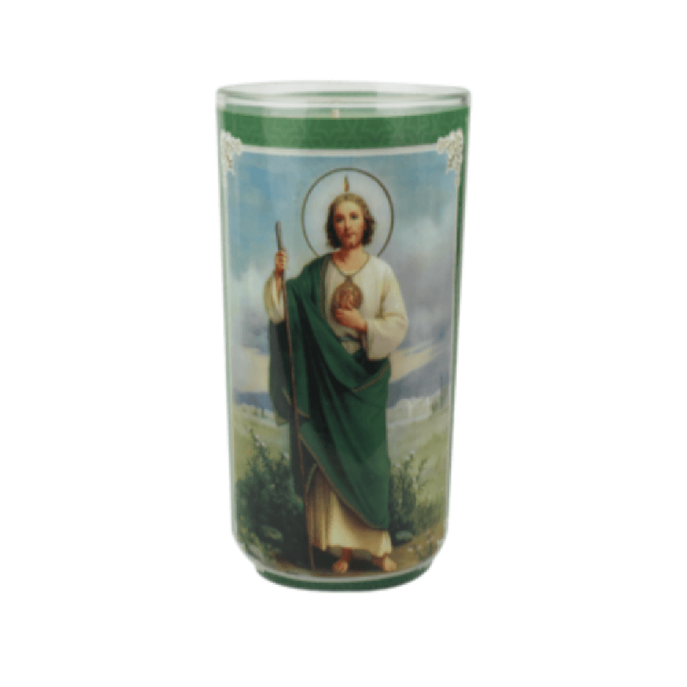 VELADORA CHELERO SAN JUDAS TADEO LUZ ETERNA 1 PIEZA