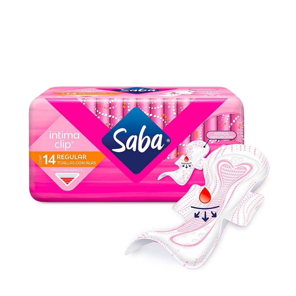 Saba Intima Clip Regular con Alas 14 Piezas