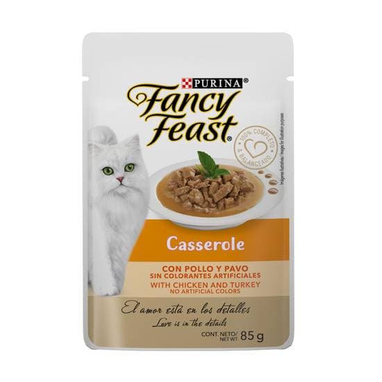 Purina Fancy Feast Alimento Casserole Pavo Pollo 85 grs