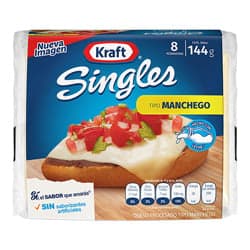 Singles Kraft Queso Manchego 144 grs