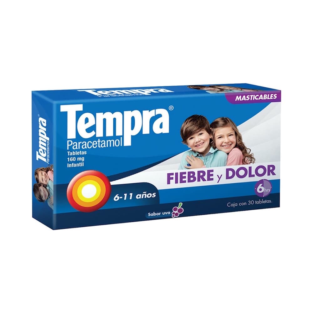 Reckitt Benckiser Tempra Paracetamol 160 mg 30 Tabletas