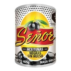 Señor Aceituna Negra sin Hueso Lata 405 grs