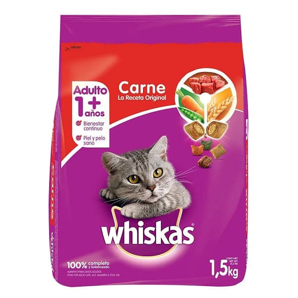 Alimento para gato Whiskas carne original 1500 g